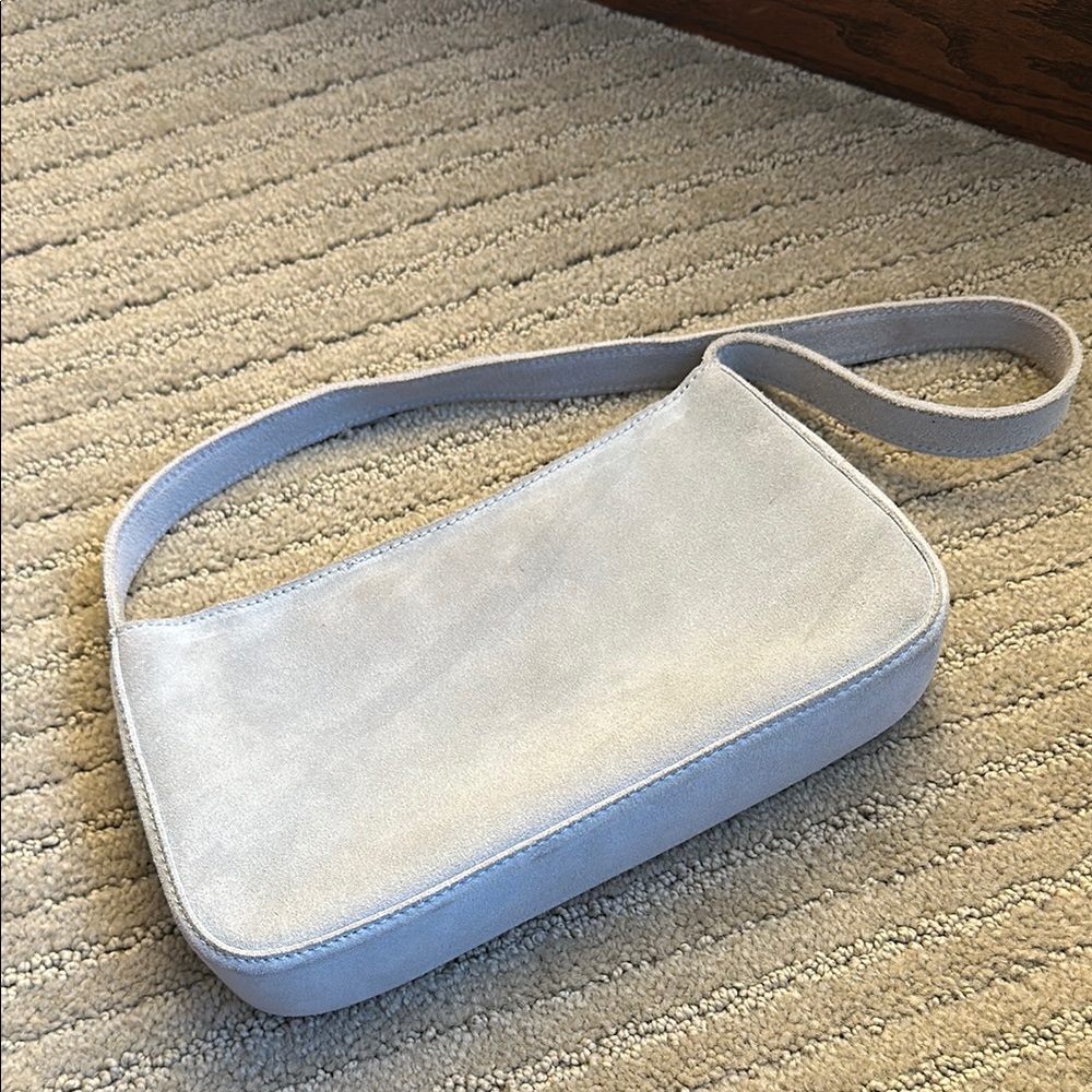 Light Blue Suede Women's Shoulder Bag